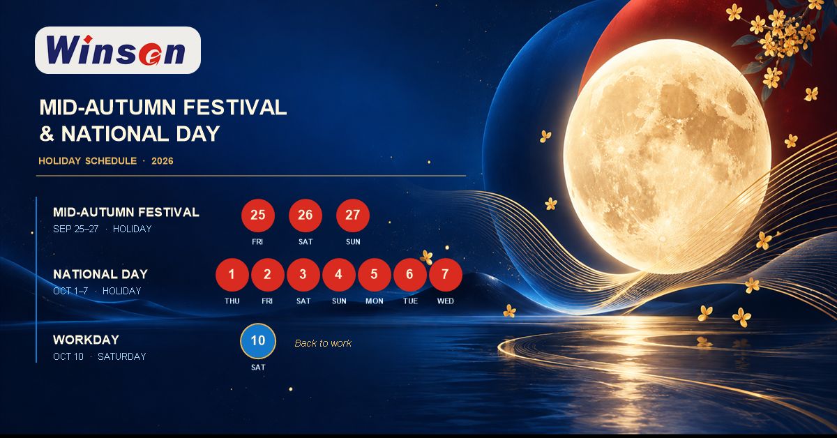 Winsen Mid-Autumn Festival & National Day Holiday Notice 2026