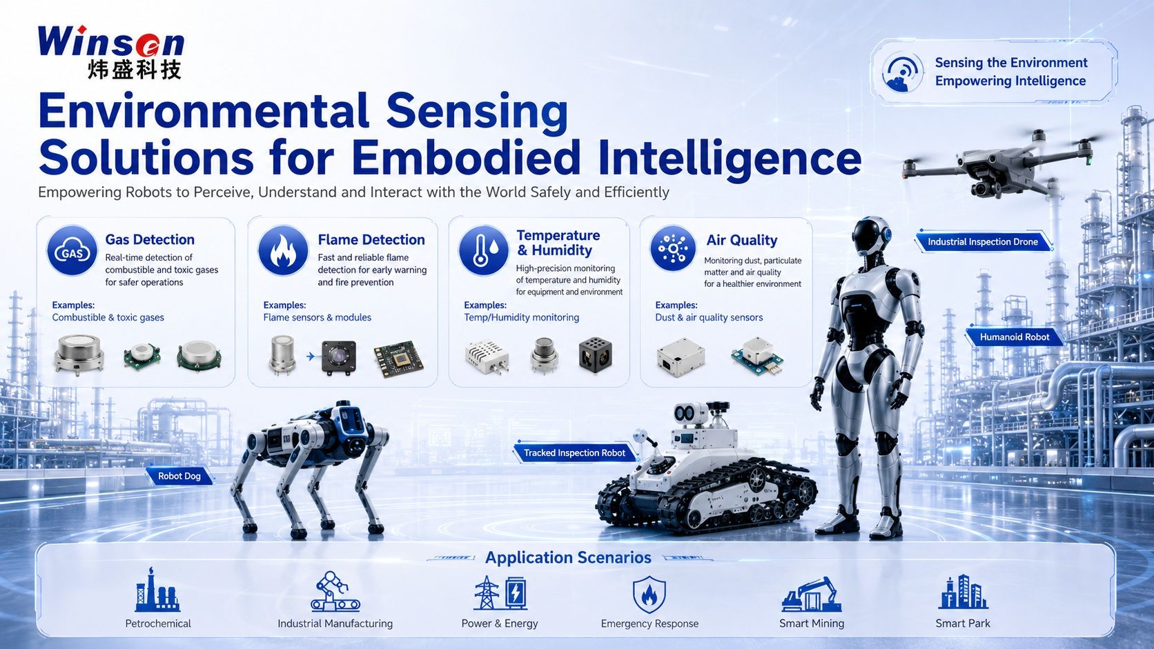Multi-dimensional environmental sensing solutions for embodied intelligence