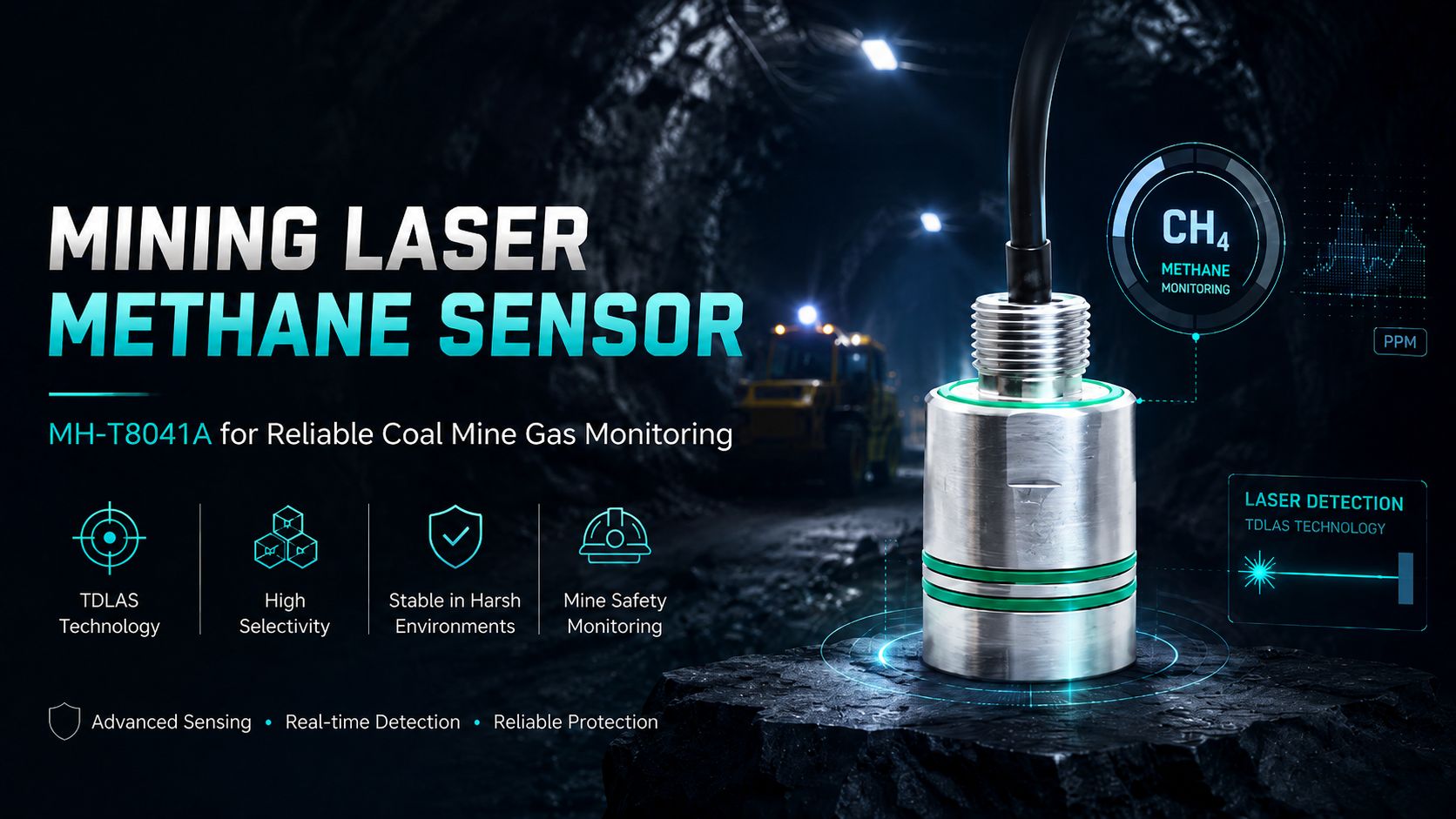 MH-T8041A Mining Laser Methane Sensor: TDLAS-Based CH₄ Detection for Coal Mine Gas Safety