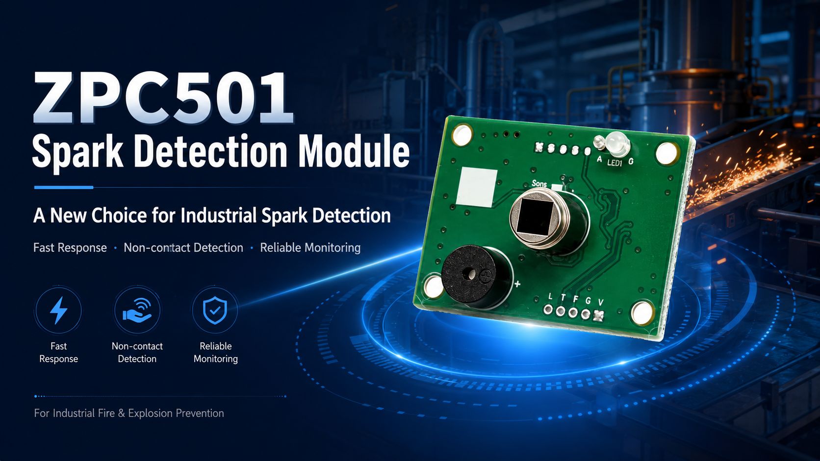 ZPC501 Spark Detection Module for Industrial Fire and Explosion Prevention