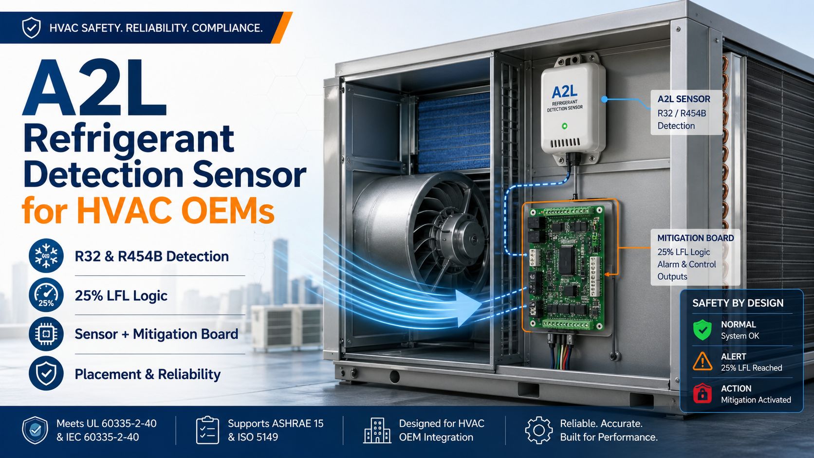 A2L Refrigerant Detection Sensor for HVAC OEMs: Selection, Integration, and UL 60335-2-40 Requirements