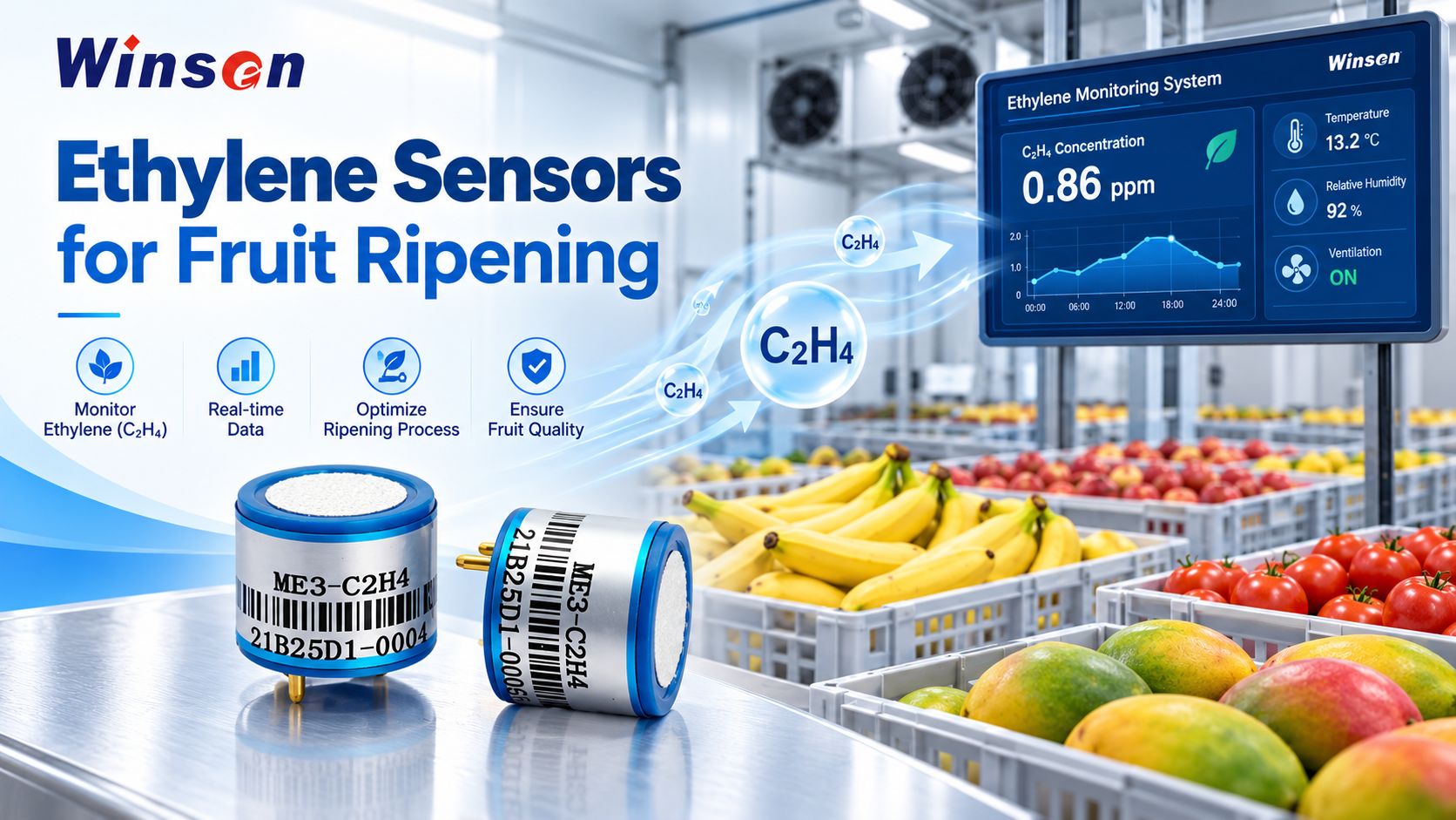 Ethylene Sensors for Fruit Ripening & Storage | Winsen