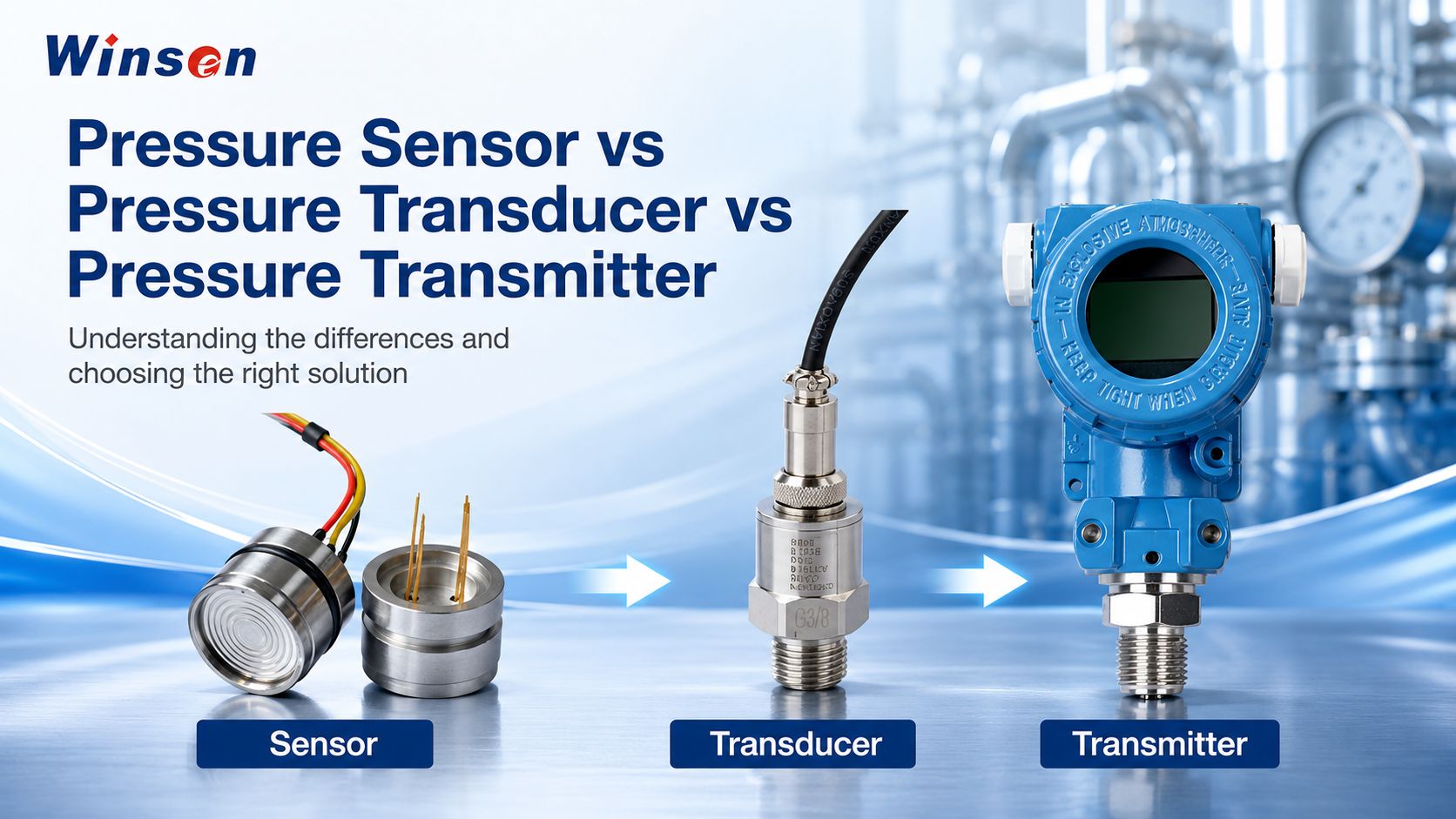 Pressure Sensor vs Pressure Transducer vs Pressure Transmitter