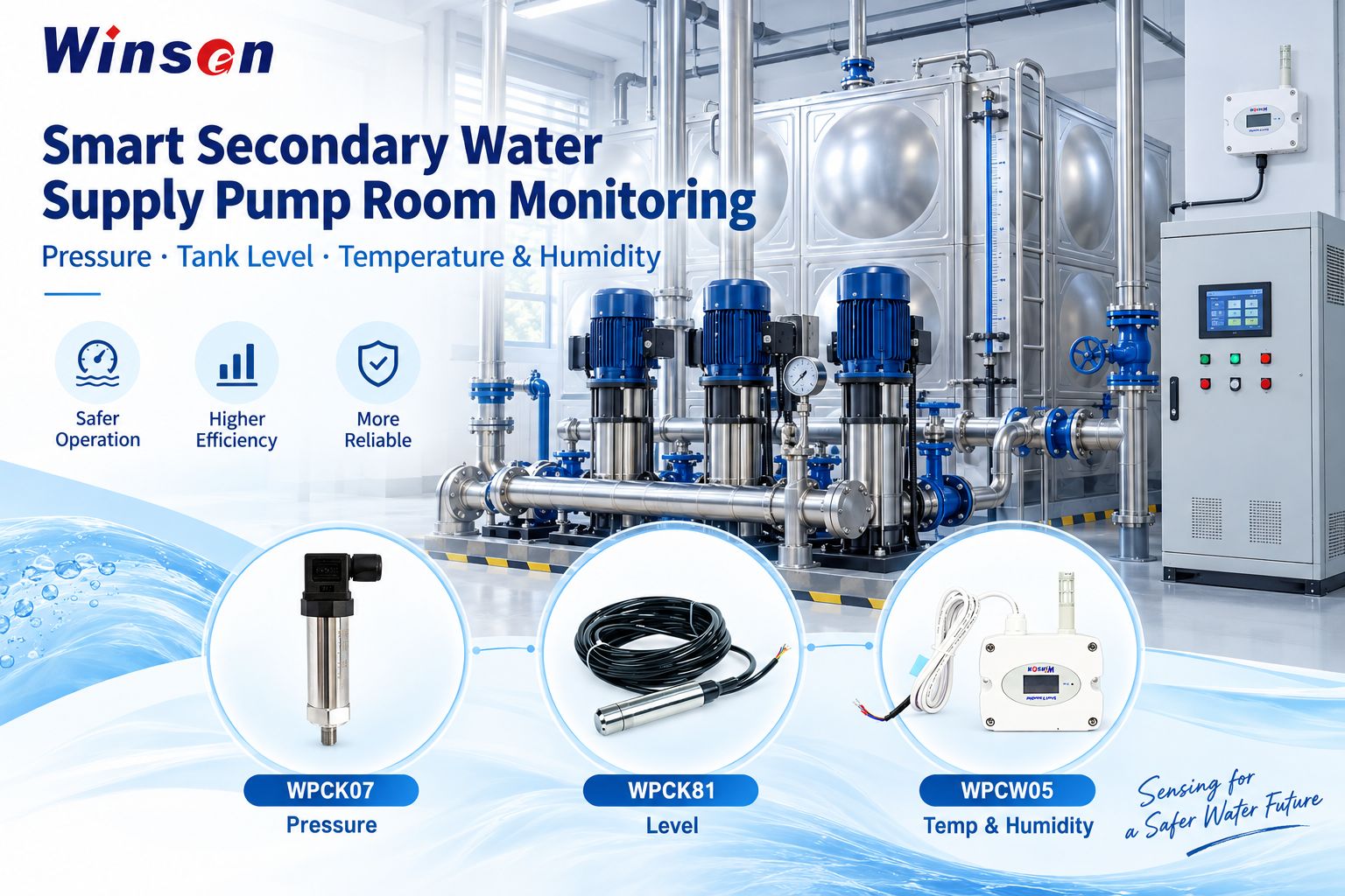 Secondary Water Supply Pump Room Monitoring Solution | Winsen