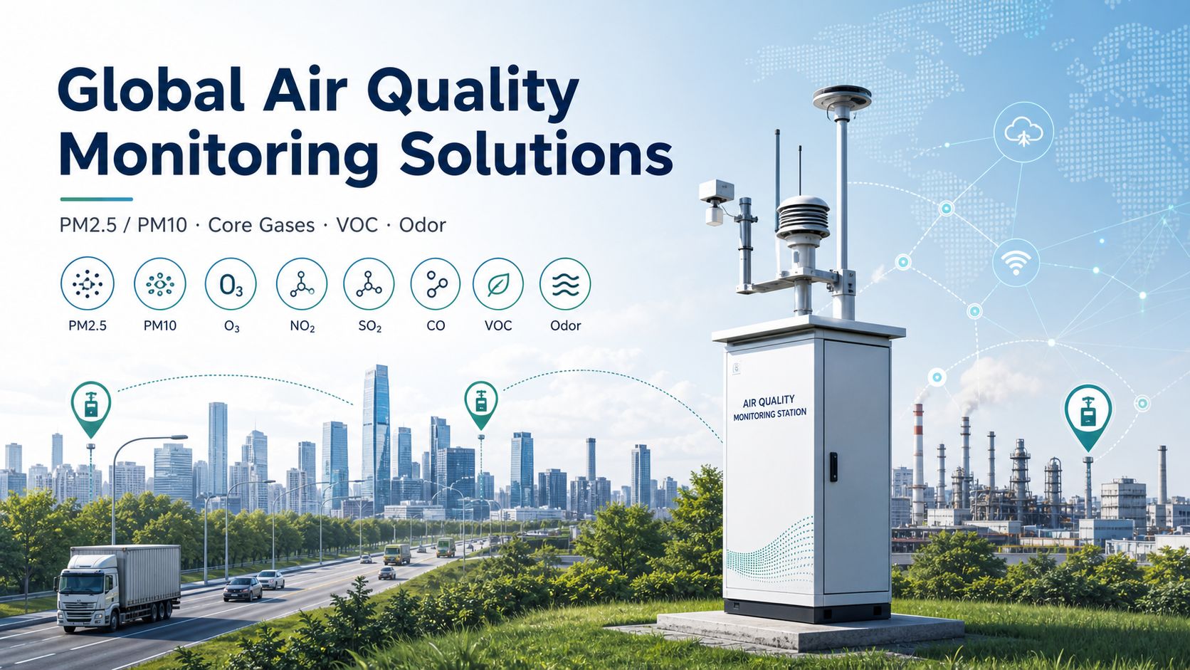 Global Air Quality Standards Are Tightening: Sensor-Based Monitoring Solutions for PM2.5/PM10, O₃/NO₂/SO₂/CO, VOCs and Odor