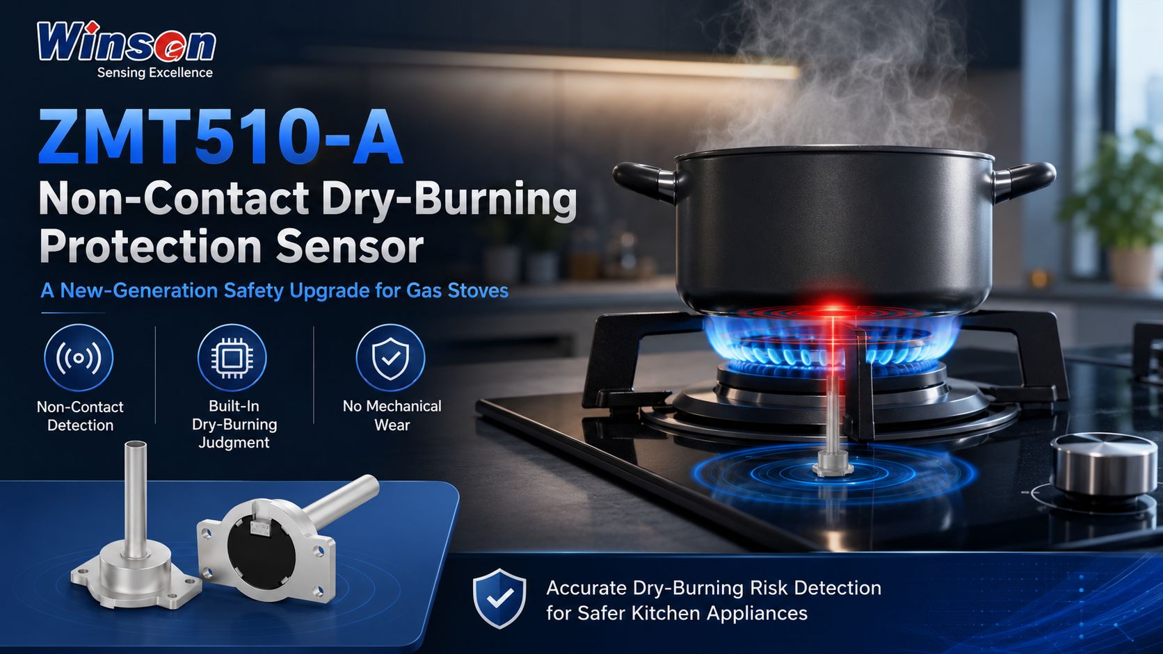 Non-Contact Dry-Burning Protection Sensor for Gas Stoves: A Safer Solution for Smart Cooktop Design