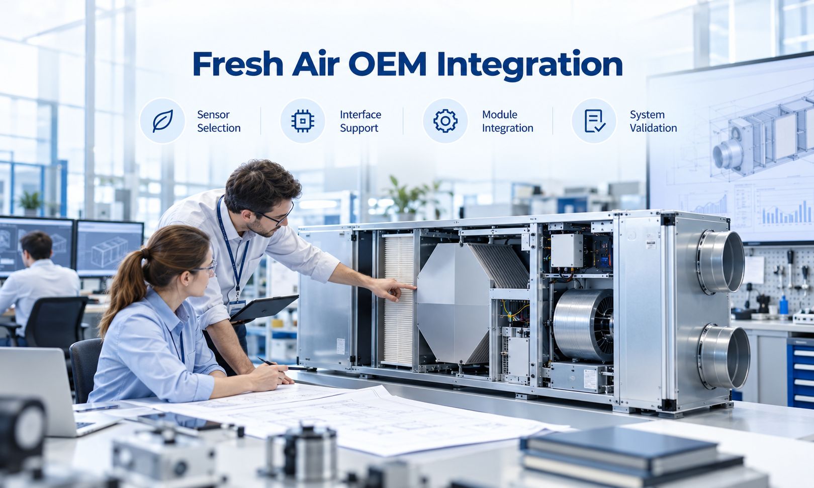 Illustrative fresh air ventilation equipment OEM engineering and integration scene